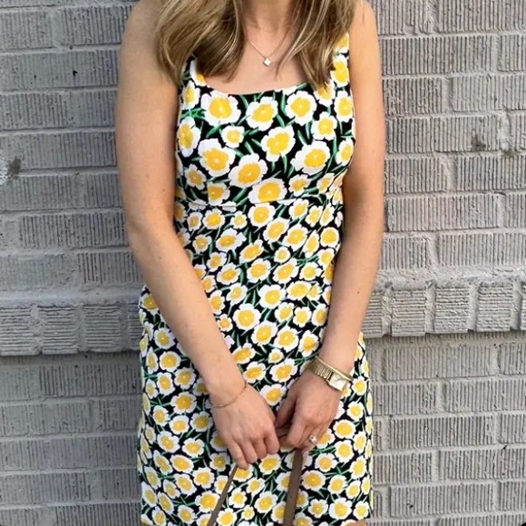 DIANE VON FURSTENBERG Mini Floral Yellow Chiffon Shift 70’s Dress NWT Sz 12 / L - Picture 15 of 16